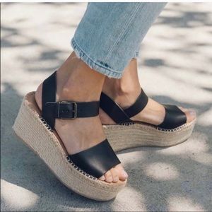 Soludos Minorca Platform Sandal Black Leather